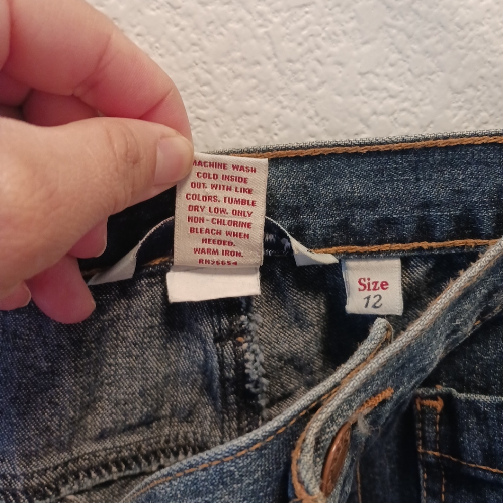 Abercrombie & Fitch Womens Jean Skirt Sz 12 Made In USA - Picture 10 of 13